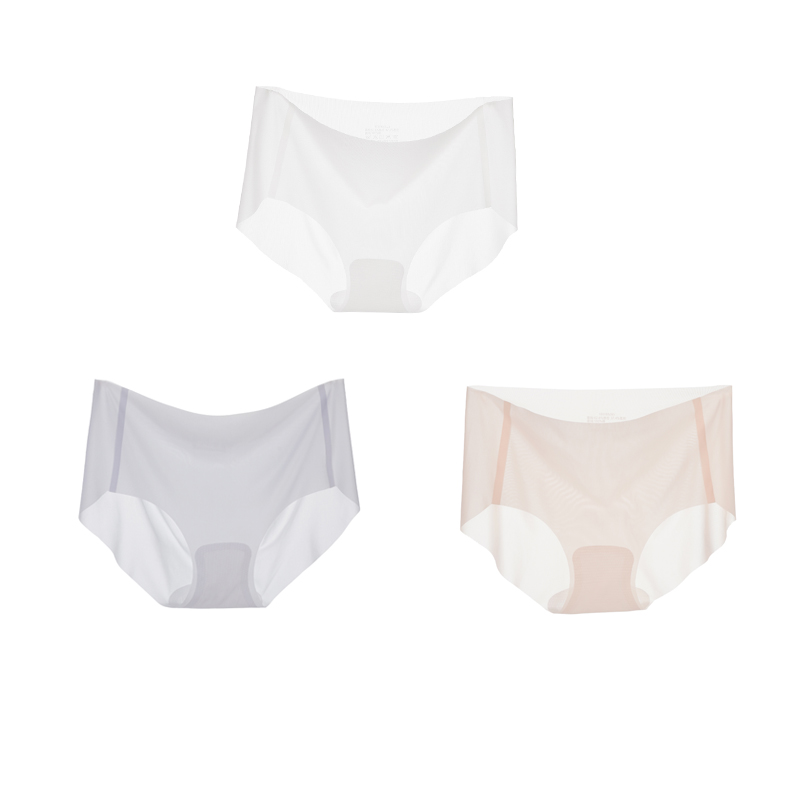 Ufawd Summer Ice Silk Seamless Underwear Ladies Summer Ultra-thin Sense Quick-drying Pants Briefs Panties 3pcs