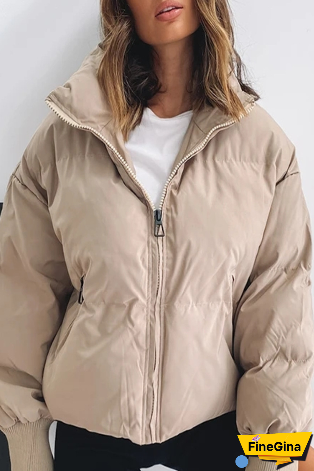 Solid Color Warm Cotton Coat