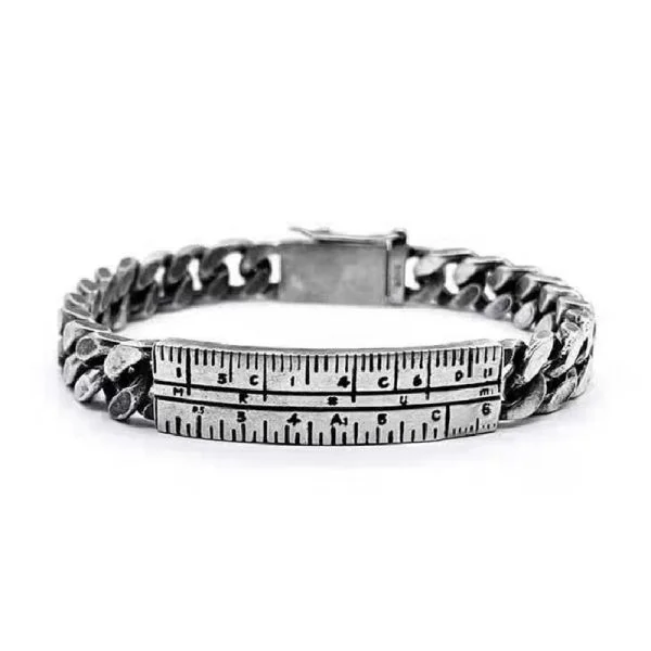 Sterling Silver Creative Ruler Cuba Bracelet