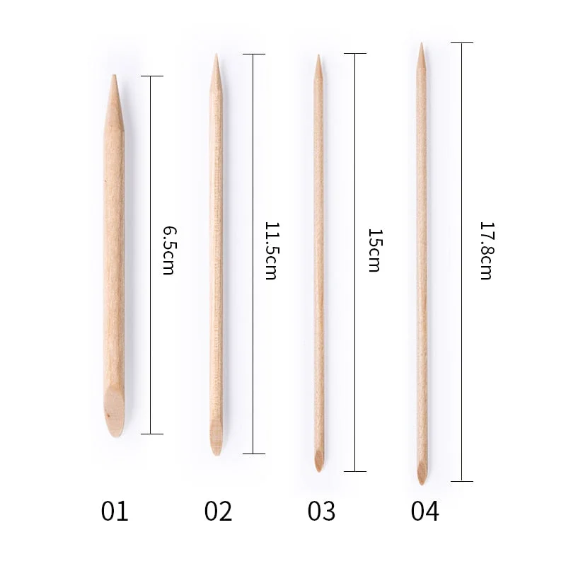 10/20/50/100pcs Wooden Cuticle Pusher Nail Rhinestone Remover Double Head Portable Nail Art Cuticle Remover  Nail Tools-Nail Inspo