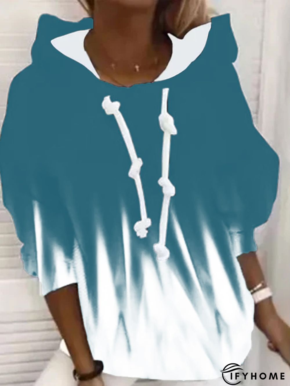 Ombre Long Sleeve Sweatshirt Hoodies Women | IFYHOME