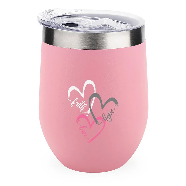 Hope Love Faith Stainless Steel Insulated Cup - Heather Prints Shirts