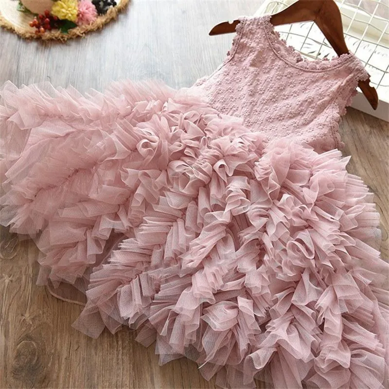 Summer Girl Clothes Kids Dresses For Girls Lace Flower Dress Baby Girl Party Wedding Dress Children Girl Princess Dress 3 8Y
