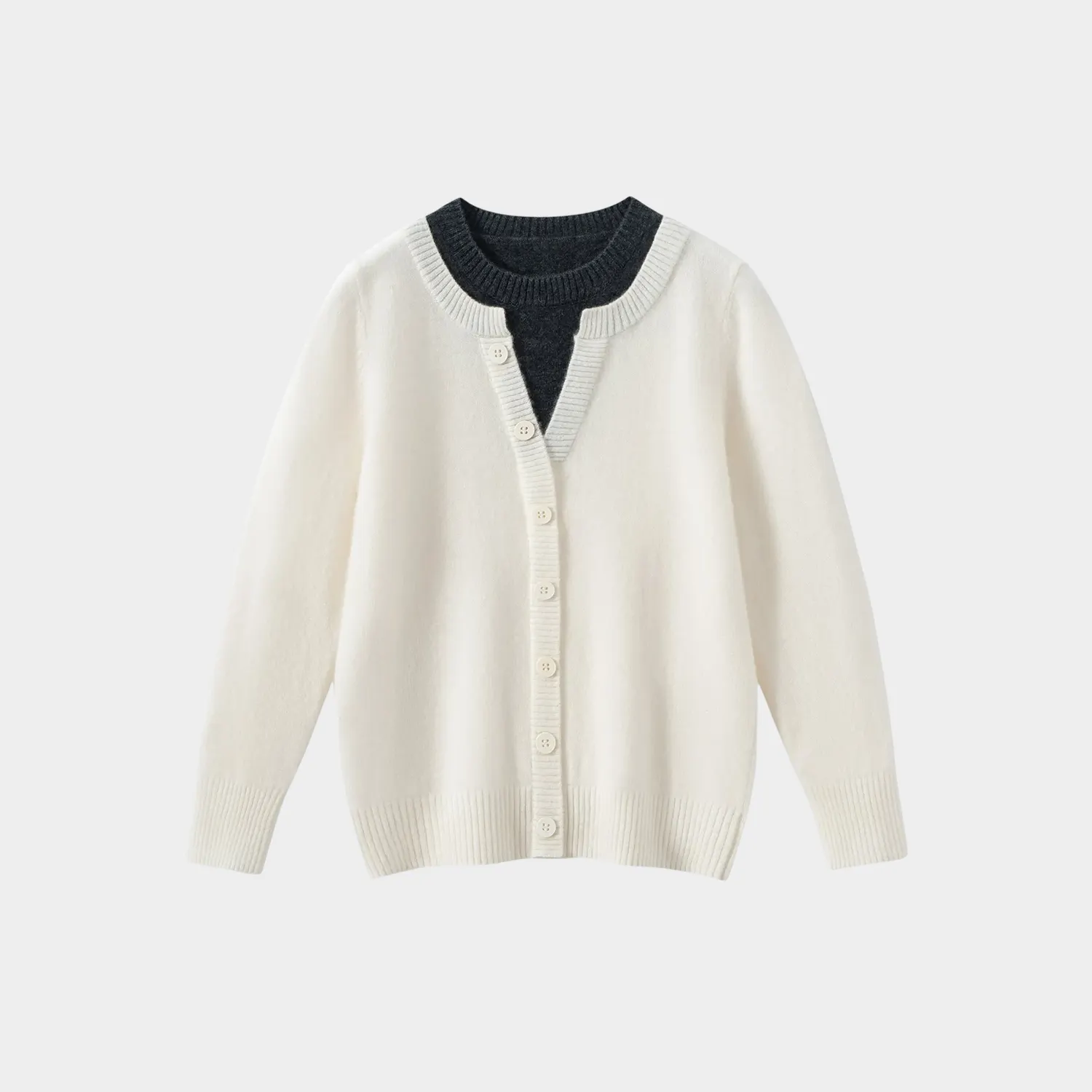  Kids' Cashmere Mock Two-Piece Sweater REAL SILK LIFE