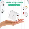 4 Ports USB Color Wall Charger Fast Charging Travel Charger US Plug Adapter