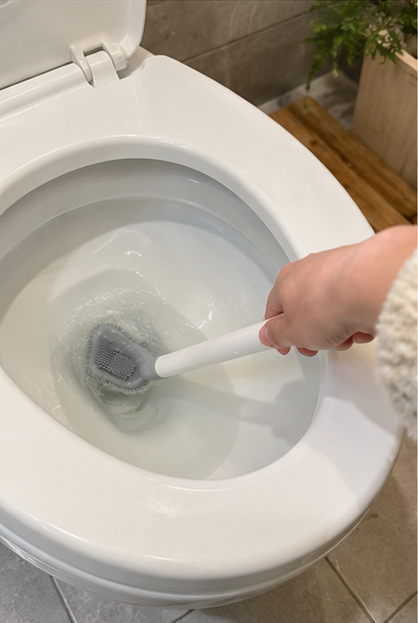Golf Head Toilet Brush beside a toilet