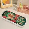 (US Local)Rose Pattern DIY Diamond Pencil Case Pens Brushes Accessories Travel Pencil Box