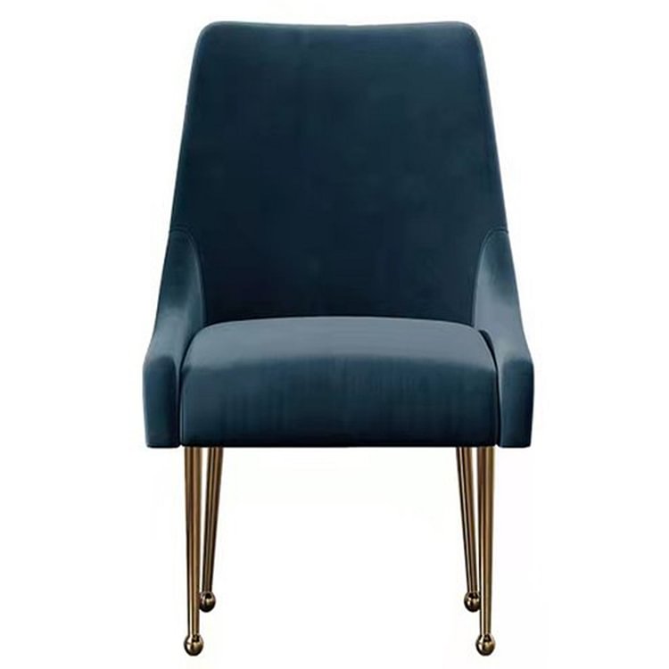 Homemys Modern Upholstered Dining Chair High Back Light velvet With Stainless Steel legs