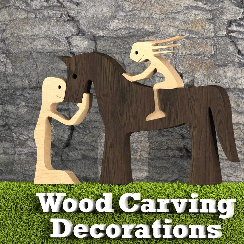 Wood Puppy Family Table Figurin Decor Ornaments Wooden Dog Craft Statue Home Decoration Cute Human and Pets Sculpture Craft Gift