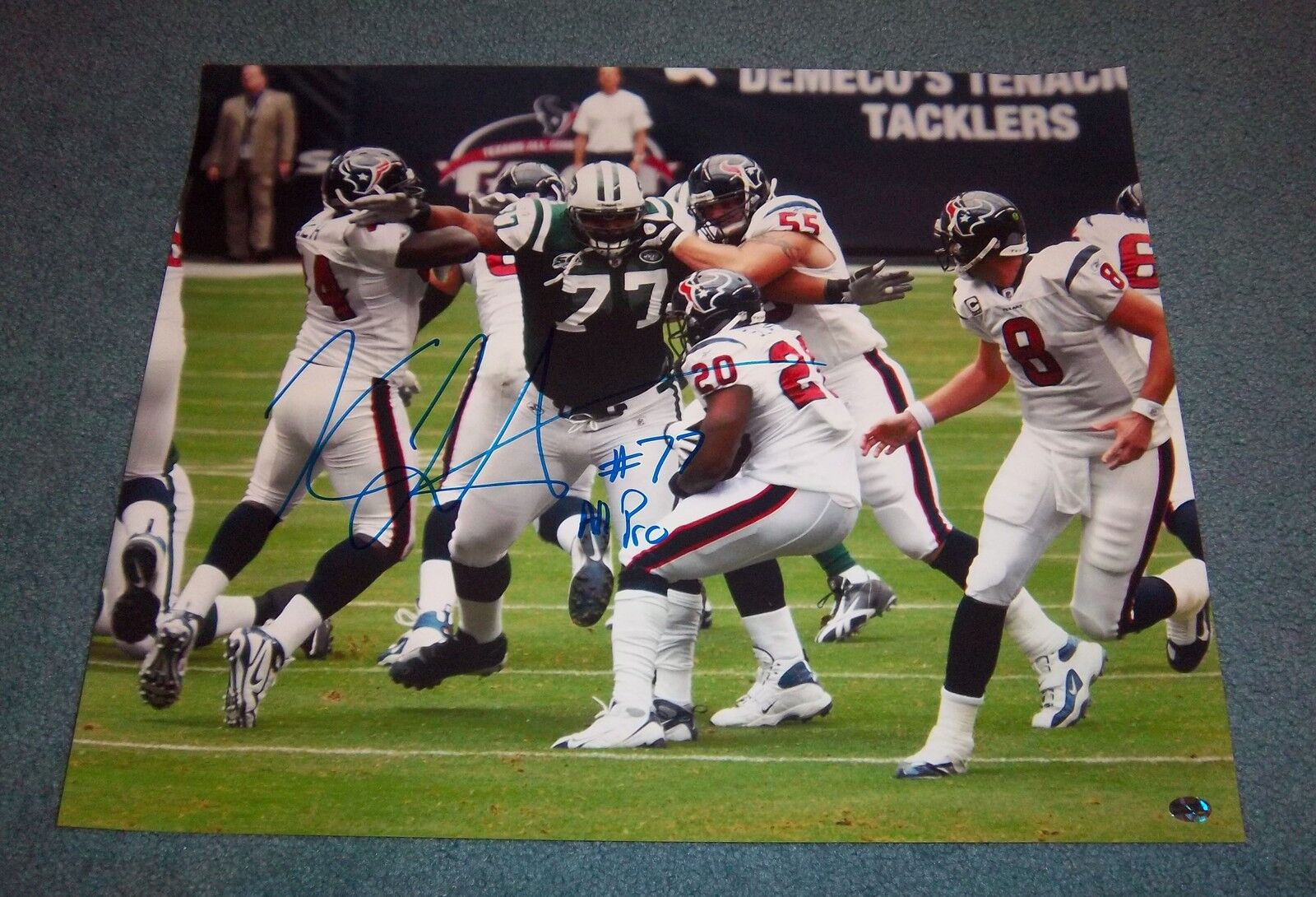 New York Jets Kris Jenkins Signed Autographed 16x20 Photo Poster painting Maryland A