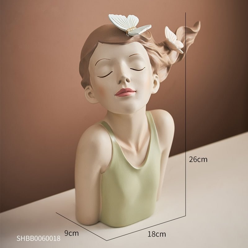 Butterfly Girl Decoration Resin Figure Sculpture Statue Nordic Home Decoration Living Room Bedroom Decoration Accessories Gifts 210
