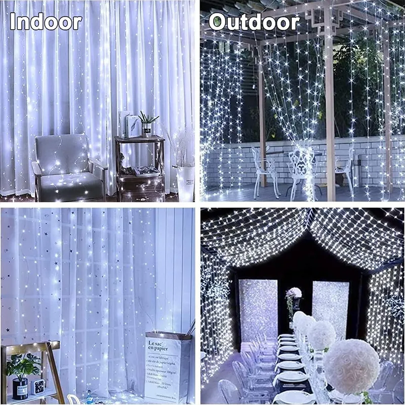 Tegooe USB LED Curtain String Lights - 8 Mode Fairy Lights for Holiday Decor