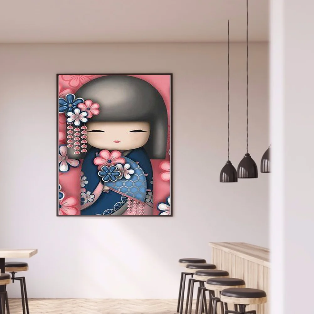 Diamond Painting - Full Round Drill - Kokeshi Doll
