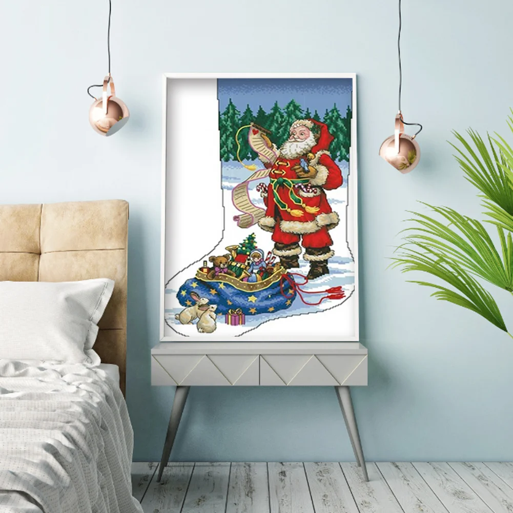 11CT Partial Stamped Cross Stitch - Stocking(Canvas|40*50CM)