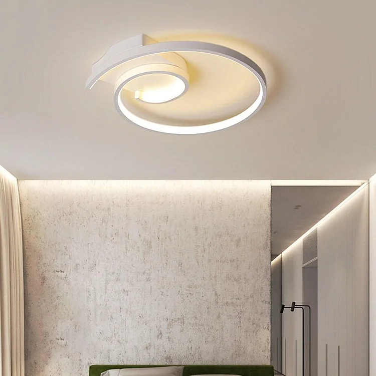 Swirl Minimalist Style Aluminum Silica Gel Design Flush Mount Lighting LED Ceiling Light - Appledas