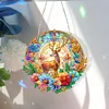 Diamond Painting Stained Glass Flower Moose Sun Catcher Pendant for Office Decor