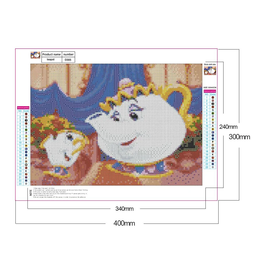 Diamond Painting - Full Round Drill - Mrs.Potts(40*30cm)