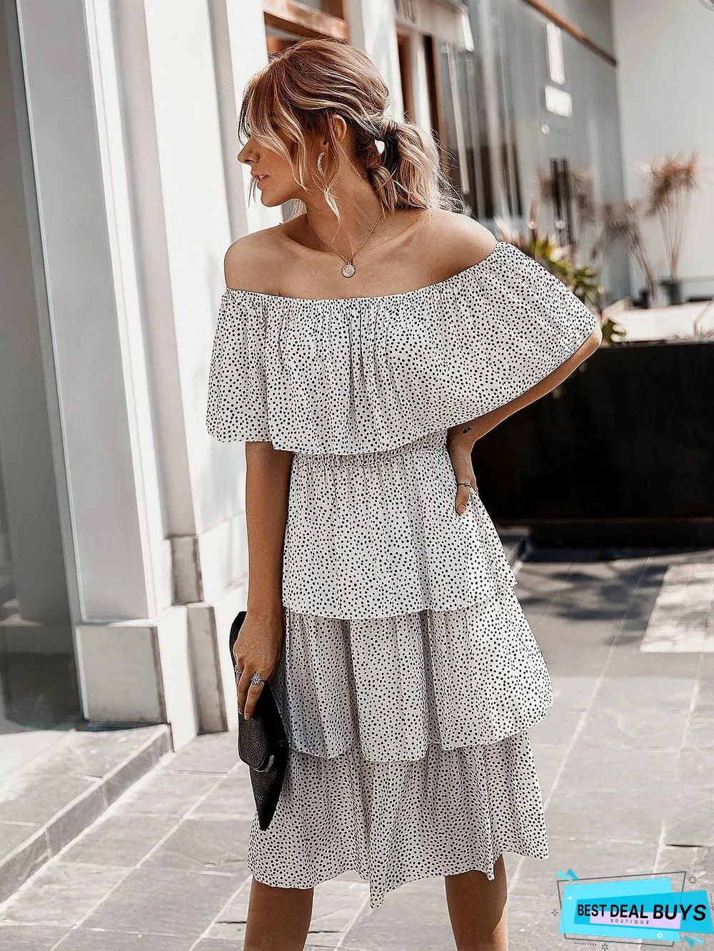 One-shoulder Cake Group Dress Women's Dress