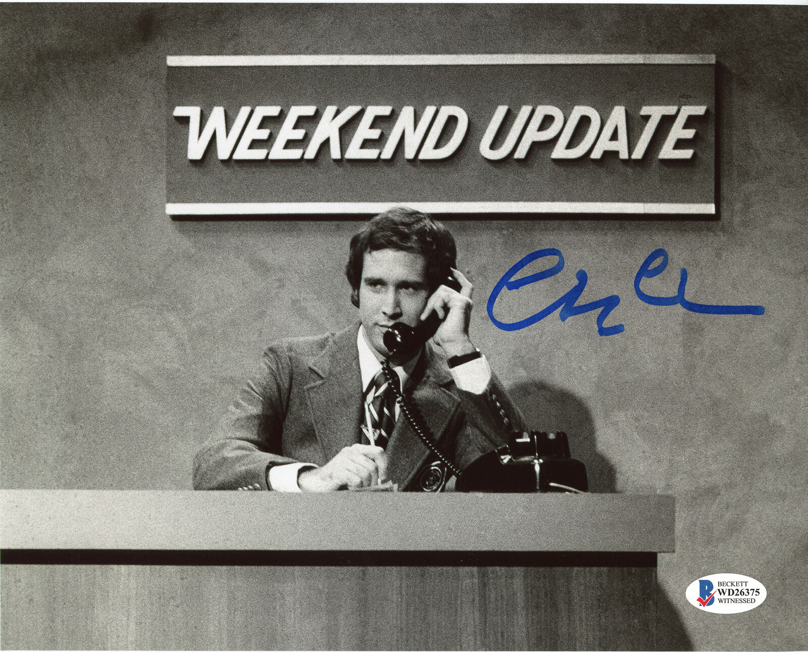 Chevy Chase Saturday Night Live Authentic Signed 8x10 B&W Photo Poster painting BAS Witnessed 40