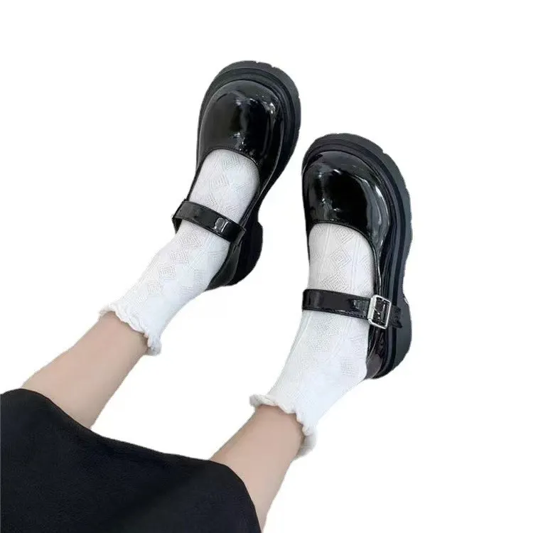 Breakj Breakj Jane Small Leather Shoes Retro Thick Soles Of High-Lefford Shoes 2025 New Casual Fashion Match Niche Women's Shoes