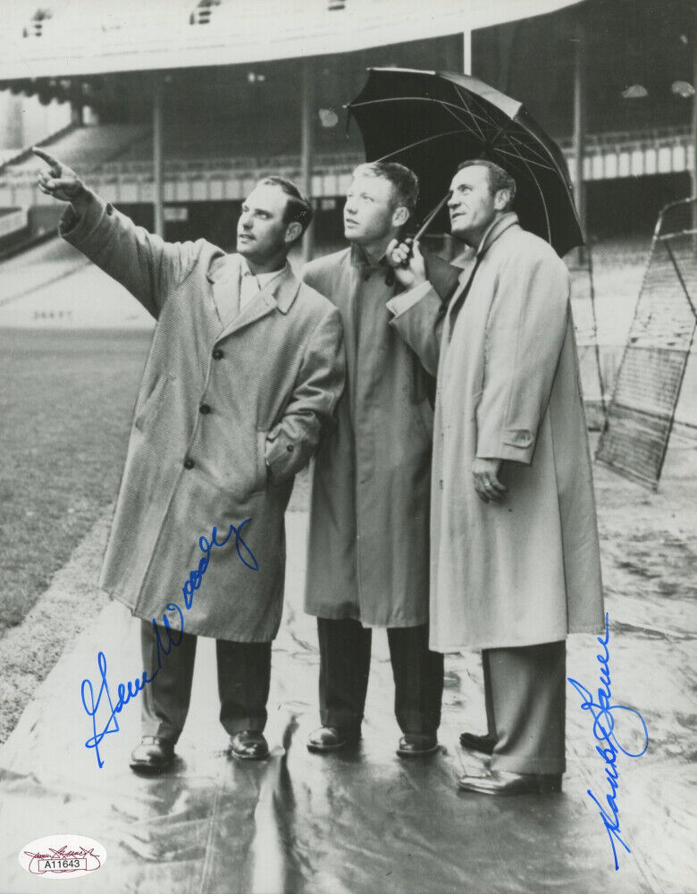 NY Yankees Baseball Hank Bauer D.07 & Gene Woodling D.01 Signed 8x10 Photo Poster painting JSA H