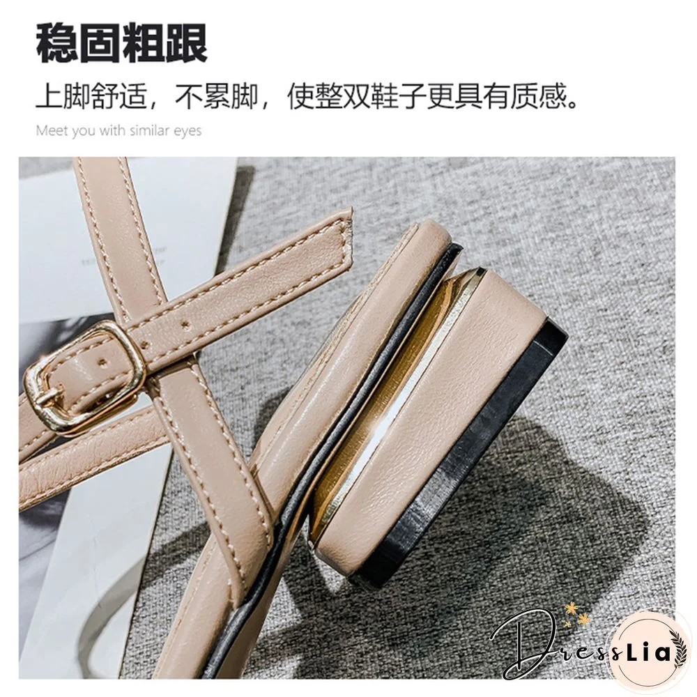 Summer Low Heel Women's Sandals Fashion Strap Design Princess Girl Shoes Large Size Black Outer Wear Slippers Free Shipping