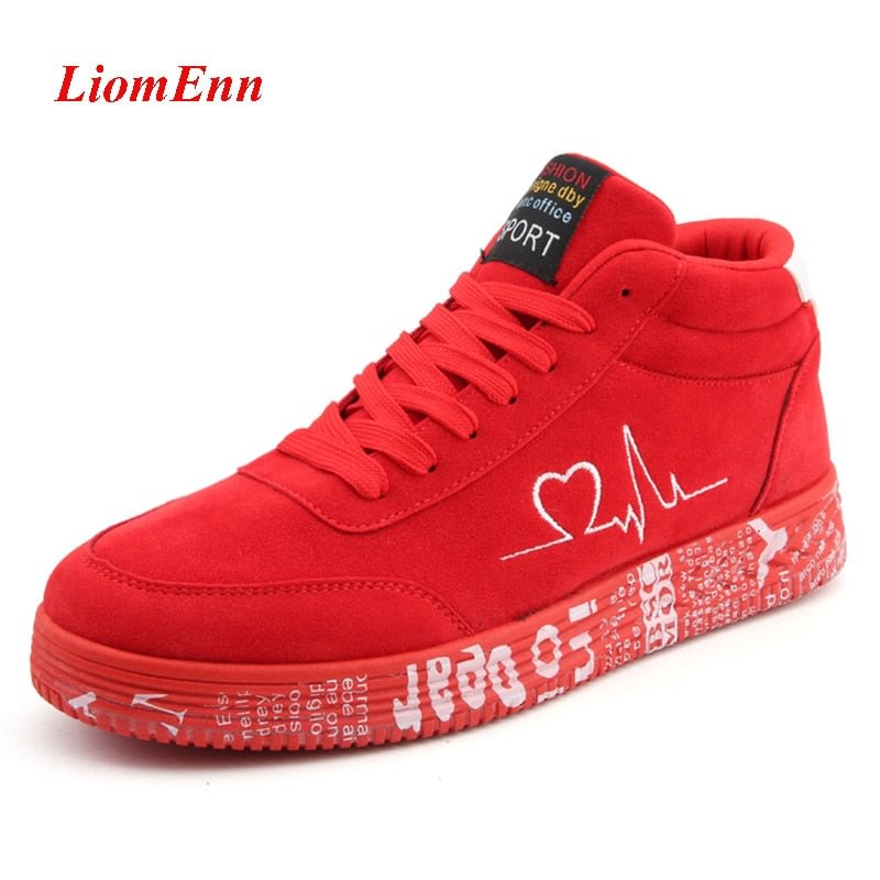 Red High Top Sneakers Women Shoes 2021 Spring Canvas Running Women's Casual Sport Shoes Man Graffiti basket femme Big Size 35-44