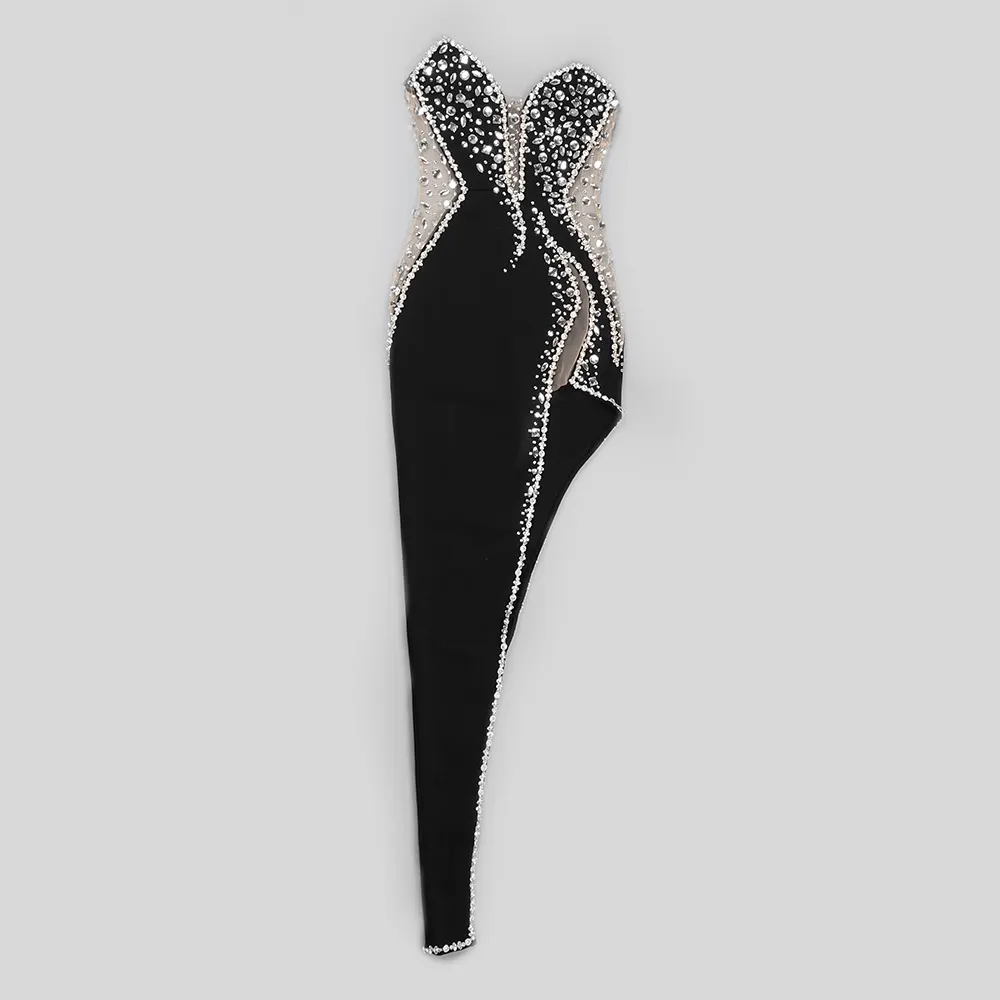 Brownm Spring 2023 New Long Fashion Dress Velvet Sexy High Open Nails Heavy Industry Luxury