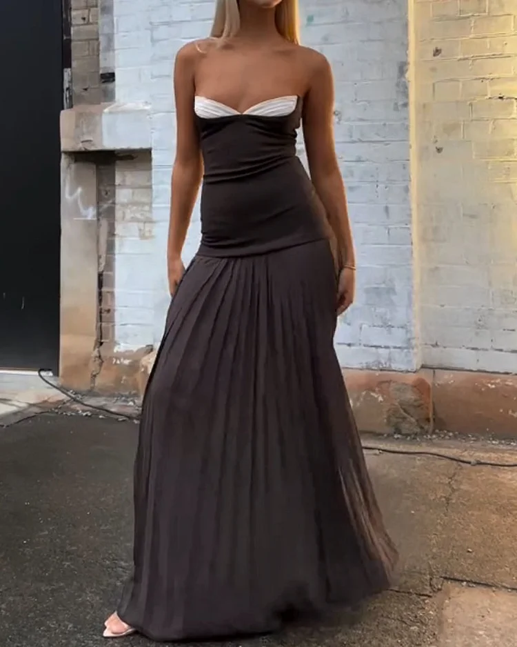 Women's tube top slim sexy dress