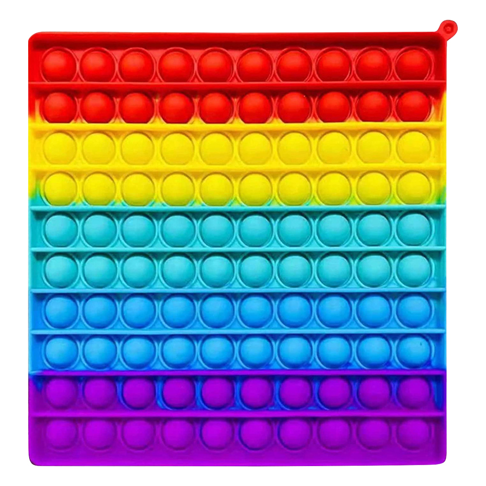 

Silicone Big Size Rainbow Square Push Bubble Austism Needs Antistress Toys, 501 Original