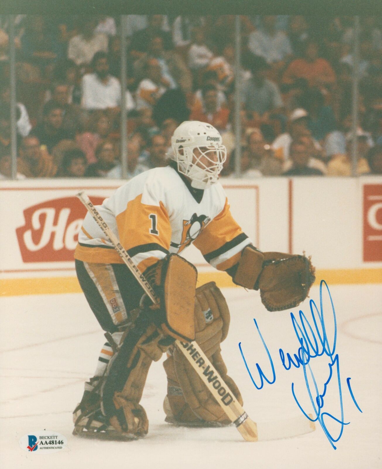 Penguins Wendell Young Authentic Signed 8x10 Photo Poster painting Autographed BAS #AA48146