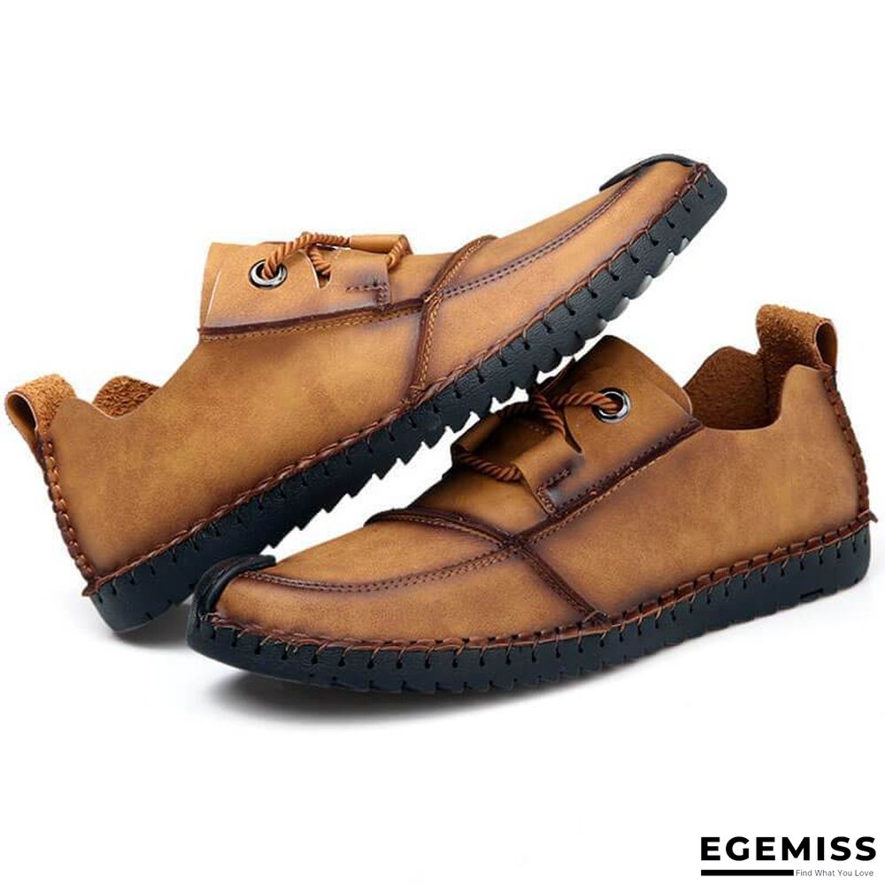 Men's Fashion Business Spliced Laced Casual Leather Shoes | EGEMISS
