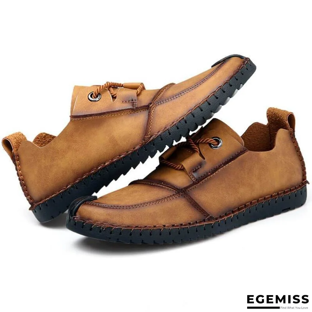Men's Fashion Business Spliced Laced Casual Leather Shoes | EGEMISS