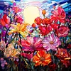 Diamond Painting-DIY Full Round Drill Stained Glass Art Flower