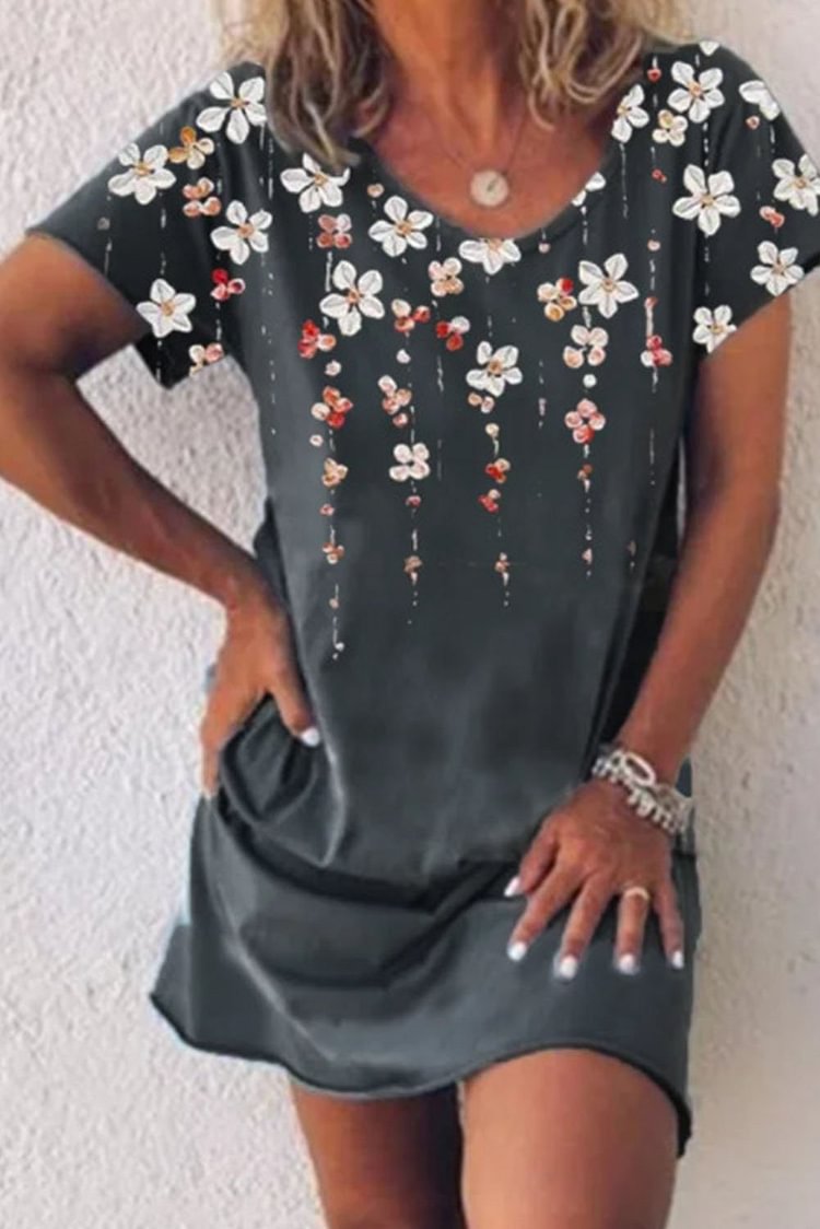 Women's Dresses Floral T-shirt Mini Dress