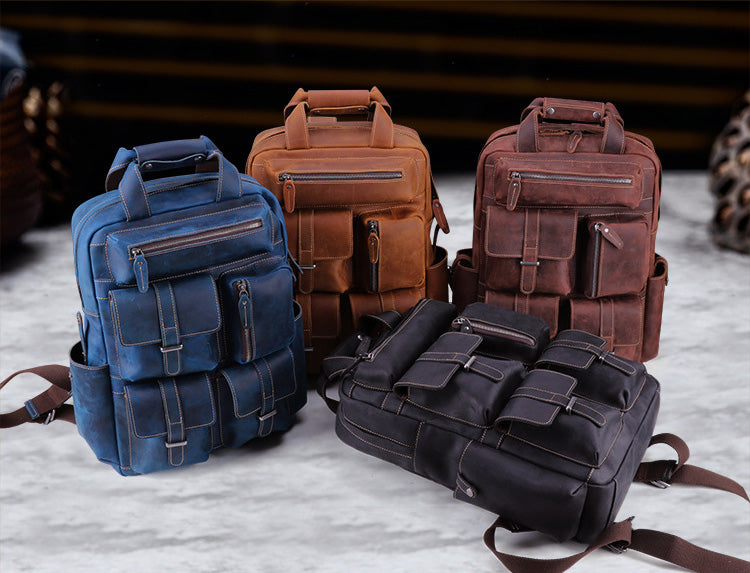 Product Display of Leather Backpack
