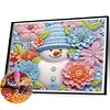 >SALE<5D DIY Partial Special Shaped Drill Diamond Painting Snowman-Green Decor 40x50cm