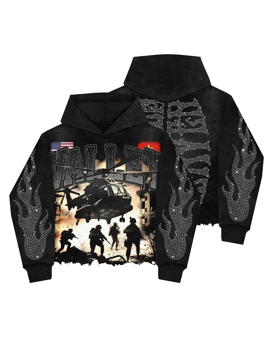 Aonga Harajuku War x Chaos Print Hoodies Women Streetwear Sweatshirts Men Oversized Hoodie Clothes Tracksuit Men Clothing Y2k Tops aonga