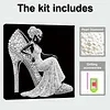 (25x25cm)DIY Lady Framed Handmade Pearl Painting Art Craft Kit Living Home Decor