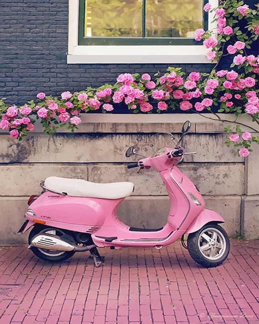 

Vespa Pink Scooter – Paint By Numbers - 40*50CM, 501 Original