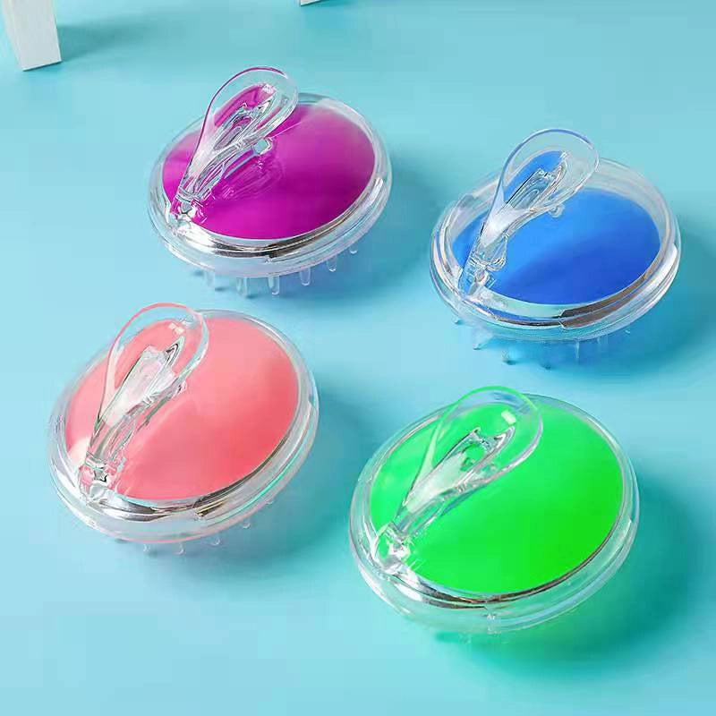 Crystal Transparent Shampoo Brush Silicone Head Massage Brush Shampoo Comb Scalp Itching Artifact Manufacturers