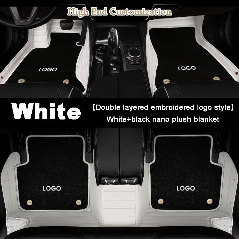 High-end customized car Nappa leather material fully wrapped floor mats