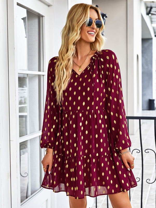 Mature Women Summer Fashion Temperament Elegant Waist Slim Dress