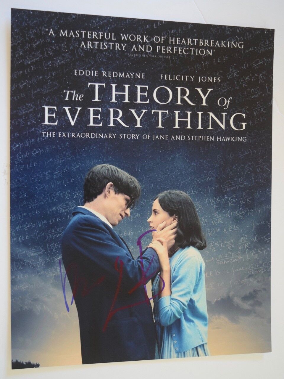 Eddie Redmayne & Felicity Jones Signed 11x14 Photo Poster painting THE THEORY OF EVERYTHING VD