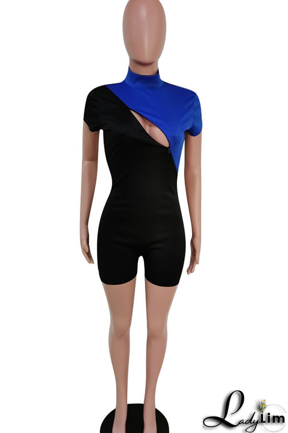 Red Sexy Solid Split Joint Zipper Half A Turtleneck Regular Jumpsuits