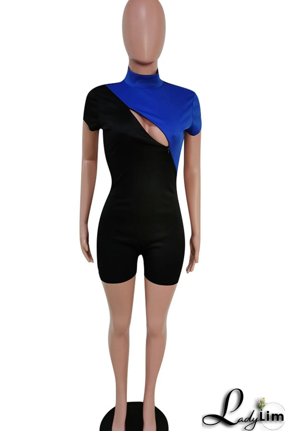 Red Sexy Solid Split Joint Zipper Half A Turtleneck Regular Jumpsuits