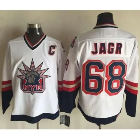 Rangers #68 Jaromir Jagr White CCM Statue of Liberty Stitched NHL Jersey