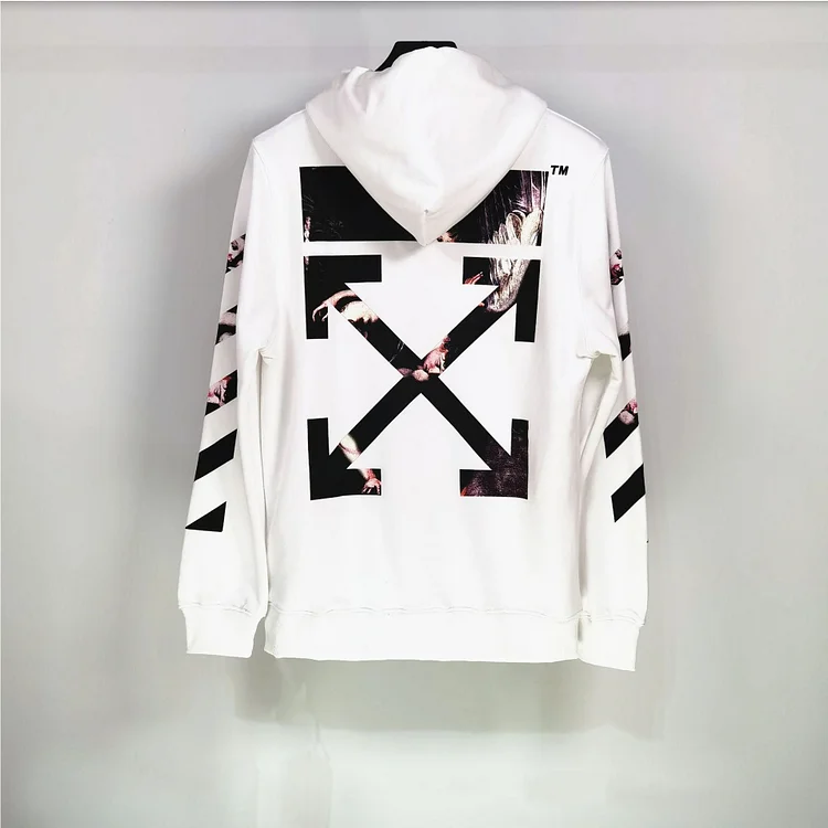 Off White Hoodie Autumn and Winter Cotton Terry Hooded Sweater