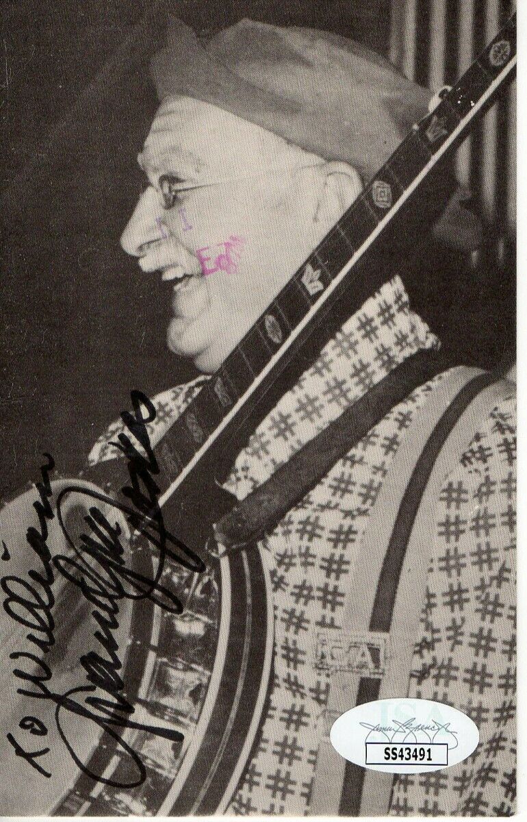 Grandpa Jones Signed Autographed Postcard Photo Poster painting Country Banjo Legend JSA SS43491