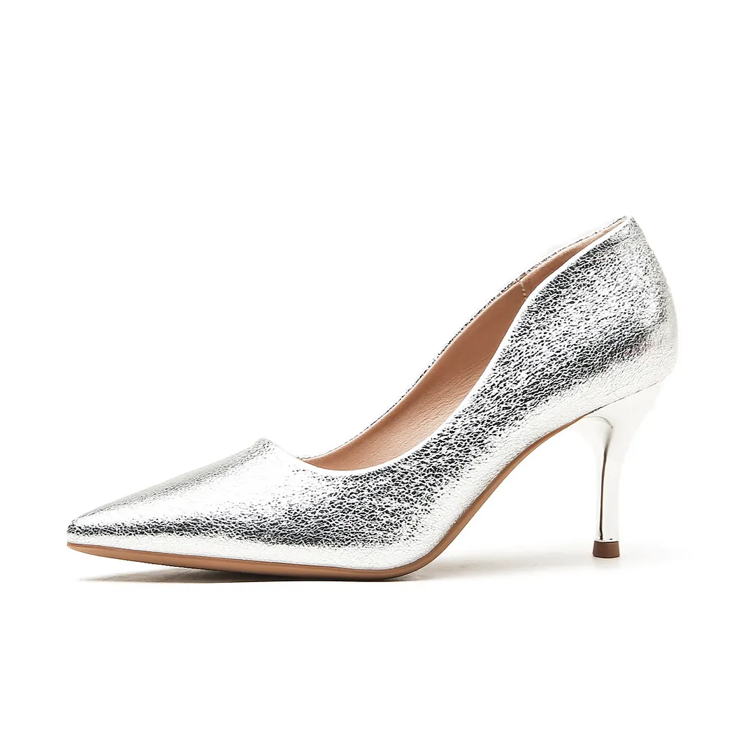 Uveng Uveng Wedding Shoes Women's Fine Heel 2025 New Pointed Bright-Heeled High-Heeled Shoes With Skirts Bridesmaids Banquet Single Shoes